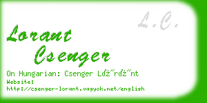 lorant csenger business card